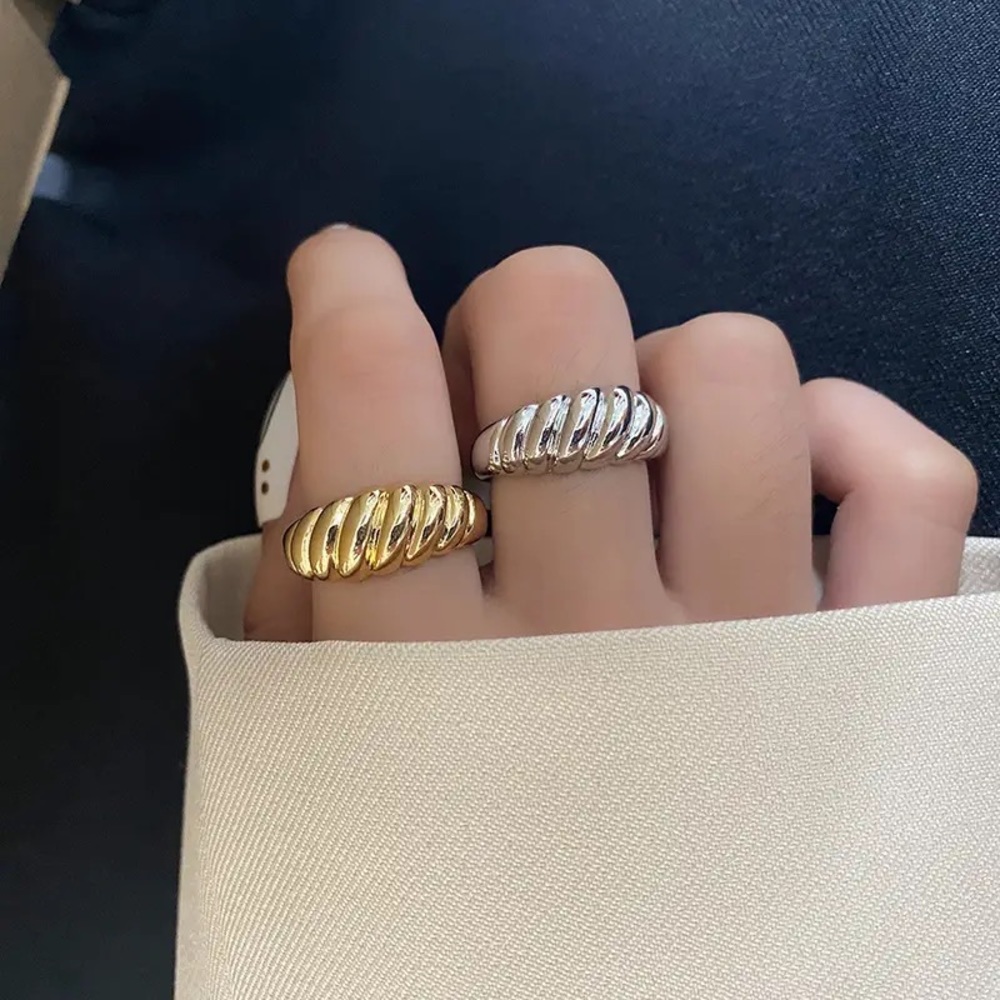 14K Gold Filled Croissant Dome Ring - Picture 5 of 5